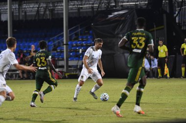Los Angeles Galaksisi, 14 Temmuz 2020 'de Orlando Florida ABD' deki ESPN Vahşi Spor Dünyası 'nda düzenlenen MLS Sırt Turnuvası sırasında Portland Timbers ile karşı karşıya geldi..