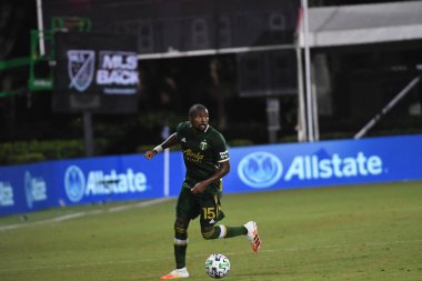 Los Angeles Galaksisi, 14 Temmuz 2020 'de Orlando Florida ABD' deki ESPN Vahşi Spor Dünyası 'nda düzenlenen MLS Sırt Turnuvası sırasında Portland Timbers ile karşı karşıya geldi.