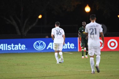 Los Angeles Galaksisi, 14 Temmuz 2020 'de Orlando Florida ABD' deki ESPN Vahşi Spor Dünyası 'nda düzenlenen MLS Sırt Turnuvası sırasında Portland Timbers ile karşı karşıya geldi.