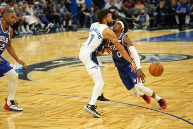 Orlando Magic, Philadelphia 76ers 'ı 13 Kasım 2019 Çarşamba günü Amway Center' da ağırlamaktadır. Fotoğraf: Marty Jean-Louis