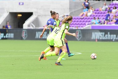 Orlando Pride 21 Temmuz 2018 'de Orlando Florida' daki Exploria Stadyumu 'nda Seattle Reign FC' ye ev sahipliği yapmaktadır. Fotoğraf: Marty Jean-Louis