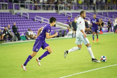 Orlando City SC, 19 Haziran 2019 Çarşamba günü Orlando 'daki Exploria Stadyumu' nda düzenlenen ABD Açık Kupası sırasında New England Devrimi 'ne ev sahipliği yaptı.