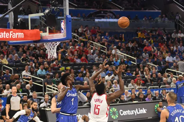 Orlando Magic Φιλοξενεί Τους Houston Rockets Στο Amway Arena Την — Φωτογραφία Αρχείου