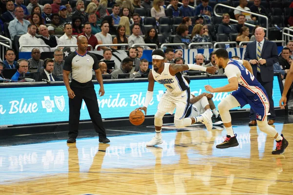 Orlando Magic Φιλοξενεί Τους Philadelphia 76Ers Στο Amway Center Την — Φωτογραφία Αρχείου