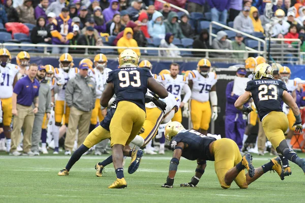 Notre Dame Twarz Lsu Podczas Citrus Bowl Camping World Stadium — Zdjęcie stockowe