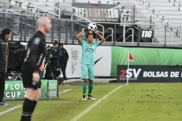 Fluminense Barcelona Podczas Pucharu Florydy Stadionie Spectrum Stycznia 2018 Orlando — Zdjęcie stockowe