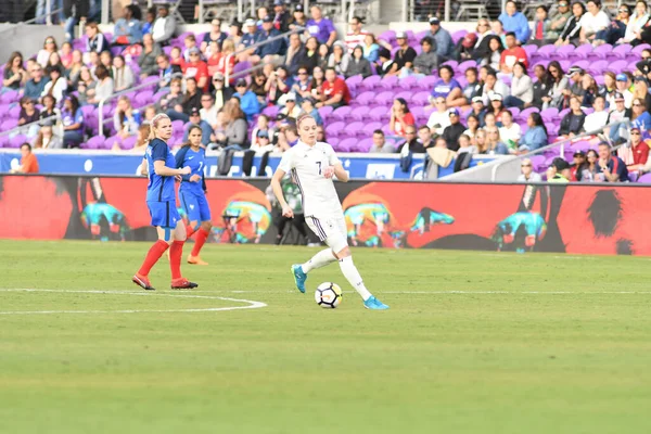 França Compete Contra Alemanha Durante Shebelives Cup Orlando City Stadium — Fotografia de Stock