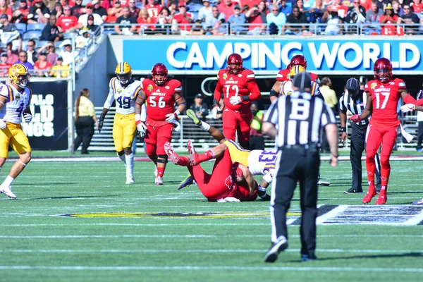 Lsu Affronta Louisville Durante 71St Citrus Bowl Camping World Stadium — Foto Stock