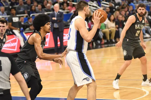 Orlando Magic Hostí Brooklyn Nets Amway Center Orlandu Floridě Února — Stock fotografie