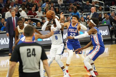 Orlando Magic, Philadelphia 76ers 'ı 13 Kasım 2019 Çarşamba günü Amway Center' da ağırlamaktadır. Fotoğraf: Marty Jean-Louis