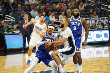 Orlando Magic, Philadelphia 76ers 'ı 13 Kasım 2019 Çarşamba günü Amway Center' da ağırlamaktadır. Fotoğraf: Marty Jean-Louis