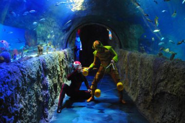 30 Ağustos 2016 'da Orlando Florida' daki güzel Orlando Eye 'daki Cirque du Soleil gösterisi.