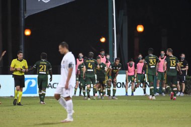 Los Angeles Galaksisi, 14 Temmuz 2020 'de Orlando Florida ABD' deki ESPN Vahşi Spor Dünyası 'nda düzenlenen MLS Sırt Turnuvası sırasında Portland Timbers ile karşı karşıya geldi.