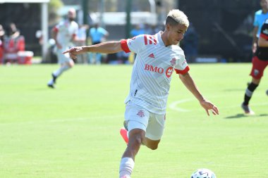 Toronto FC, 13 Temmuz 2020 tarihinde Orlando Florida 'daki ESPN Wild World of Sports' ta düzenlenen MLS Back Tournament sırasında D.C. United ile karşılaştı. Fotoğraf: Marty Jean-Louis