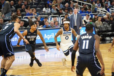 Orlando Magic 28 Şubat 2020 tarihinde Orlando Florida 'da Amway Center' da Minnesota Timberwolves 'a ev sahipliği yapar..  