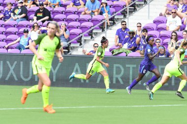 Orlando Pride 21 Temmuz 2018 'de Orlando Florida' daki Exploria Stadyumu 'nda Seattle Reign FC' ye ev sahipliği yapmaktadır. Fotoğraf: Marty Jean-Louis