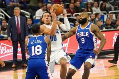 Orlando Magic, Philadelphia 76ers 'ı 13 Kasım 2019 Çarşamba günü Amway Center' da ağırlamaktadır. Fotoğraf: Marty Jean-Louis