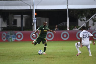 Los Angeles Galaksisi, 14 Temmuz 2020 'de Orlando Florida ABD' deki ESPN Vahşi Spor Dünyası 'nda düzenlenen MLS Sırt Turnuvası sırasında Portland Timbers ile karşı karşıya geldi.