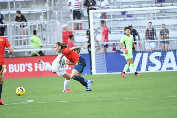 스페인 Japan Match 2020 Shebelieves Cup Exploria Stadium Orlando Florida — 스톡 사진