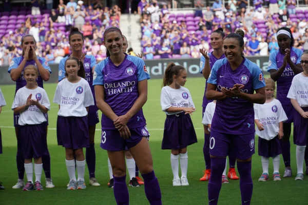 Orlando Pride Găzduiește Portand Thorns Stadionul Orlando City Aprilie 2019 — Fotografie, imagine de stoc