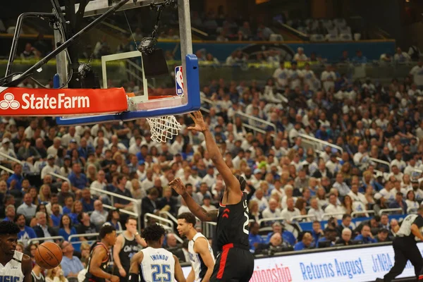 Orlando Magic Hospeda Toronto Rapters Durante Playoff Nba Amway Arena — Fotografia de Stock