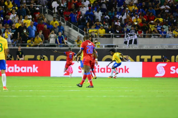 Brazilia Confruntă Haiti Timpul Centenarului Copa America Din Orlando Florida — Fotografie, imagine de stoc