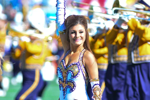 Lsu Face Louisville Podczas Pucharu Cytrusów Stadionie Camping World Stadium — Zdjęcie stockowe