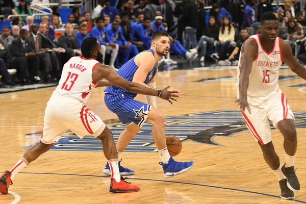 Orlando Magic Φιλοξενεί Τους Houston Rockets Στο Amway Arena Την — Φωτογραφία Αρχείου