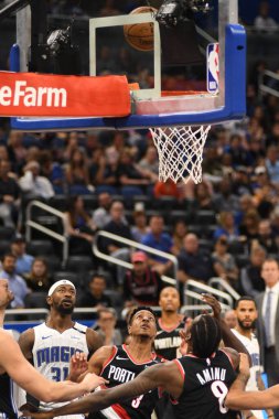 Orlando Magic 25 Ekim 2018 'de Orlando Florida' daki Amway Center 'da Portland Trail Blazers' ı sunar..