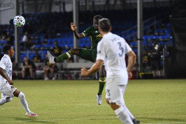 Los Angeles Galaksisi, 14 Temmuz 2020 'de Orlando Florida ABD' deki ESPN Vahşi Spor Dünyası 'nda düzenlenen MLS Sırt Turnuvası sırasında Portland Timbers ile karşı karşıya geldi.