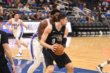 Orlando Magic, Philadelphia 76ers 'ı 25 Mart 2019' da Orlando Florida 'daki Amway Arena' da ağırlıyor..