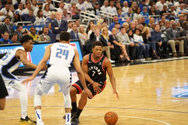 Orlando Magic 19 Nisan 2019 Cuma günü Orlando Florida 'daki Amway Arena' daki NBA Playoff 1 'de Toronto Rapçileri' ne ev sahipliği yapıyor.