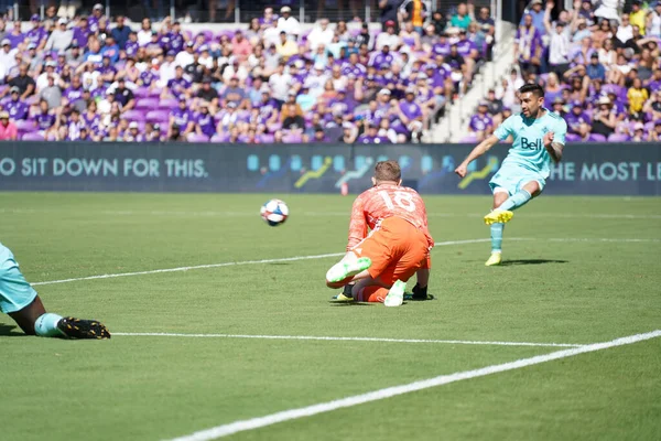 Orlando City Organizuje Vancouver Whitecaps Stadionie Orlando City Stadium Sobotę — Zdjęcie stockowe