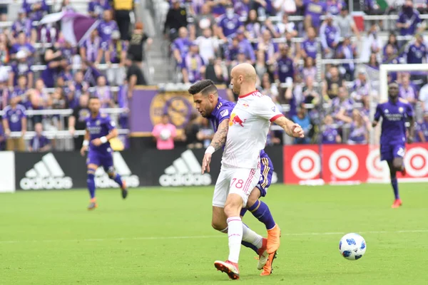Orlando City, 31 Mart 2018 tarihinde Orlando Florida 'daki Exploria Stadyumu' nda New York Red Bulls 'a ev sahipliği yapmaktadır. Fotoğraf: Marty Jean-Louis