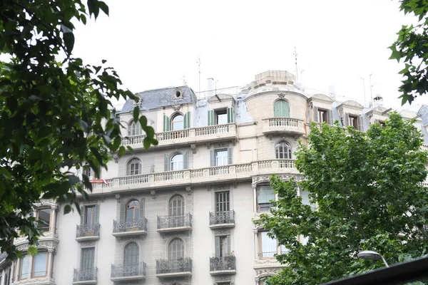 Vista Fachada Edifício Nas Ruas Barcelona — Fotografia de Stock