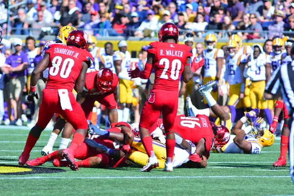 Lsu Enfrenta Louisville Durante 71St Citrus Bowl Camping World Stadium — Fotografia de Stock