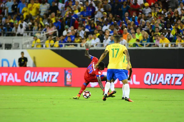 Brazylia Twarzą Haiti Podczas Copa America Centenario Orlando Florida Camping — Zdjęcie stockowe