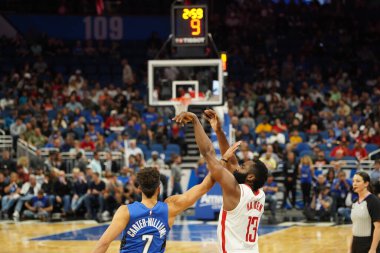 Orlando Magic, 13 Aralık 2019 Cuma günü Orlando, Florida 'daki Amway Center' da Houston Rockets 'a ev sahipliği yapıyor.