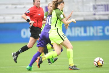 Orlando Pride 21 Temmuz 2018 'de Orlando Florida' daki Exploria Stadyumu 'nda Seattle Reign FC' ye ev sahipliği yapmaktadır. Fotoğraf: Marty Jean-Louis