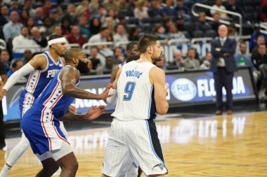 Orlando Magic, Philadelphia 76ers 'ı 13 Kasım 2019 Çarşamba günü Amway Center' da ağırlamaktadır. Fotoğraf: Marty Jean-Louis