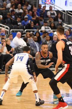 Orlando Magic 25 Ekim 2018 'de Orlando Florida' daki Amway Center 'da Portland Trail Blazers' ı sunar..