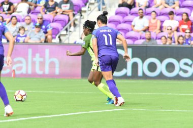 Orlando Pride 21 Temmuz 2018 'de Orlando Florida' daki Exploria Stadyumu 'nda Seattle Reign FC' ye ev sahipliği yapmaktadır. Fotoğraf: Marty Jean-Louis