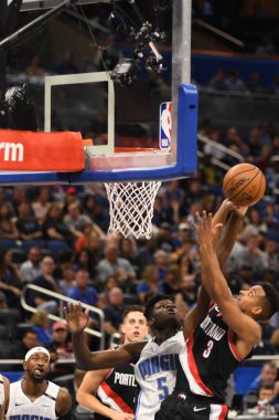Orlando Magic 25 Ekim 2018 'de Orlando Florida' daki Amway Center 'da Portland Trail Blazers' ı sunar..