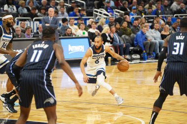 Orlando Magic 28 Şubat 2020 tarihinde Orlando Florida 'da Amway Center' da Minnesota Timberwolves 'a ev sahipliği yapar..  