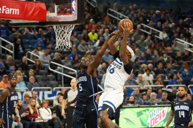 Orlando Magic 28 Şubat 2020 tarihinde Orlando Florida 'da Amway Center' da Minnesota Timberwolves 'a ev sahipliği yapar..  
