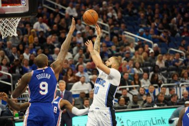 Orlando Magic, Philadelphia 76ers 'ı 13 Kasım 2019 Çarşamba günü Amway Center' da ağırlamaktadır. Fotoğraf: Marty Jean-Louis