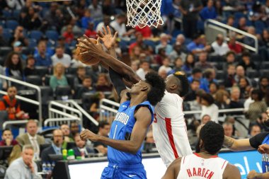 Orlando Magic, 13 Aralık 2019 Cuma günü Orlando, Florida 'daki Amway Center' da Houston Rockets 'a ev sahipliği yapıyor..