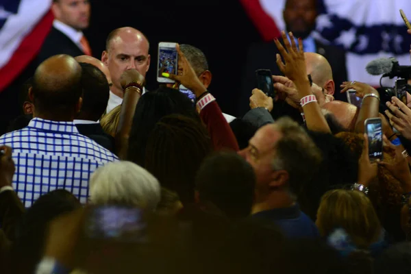 Presidente Barack Obama Organizó Mitin Campaña Para Candidata Presidencial Hillary — Foto de Stock