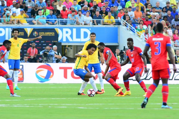 Brasil Enfrenta Haití Durante Copa América Centenario Orlando Florida Camping —  Fotos de Stock