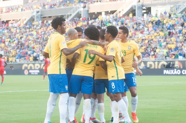 Brazília Szembesül Haitivel Copa America Centenario Alatt Orlando Floridában Camping — Stock Fotó